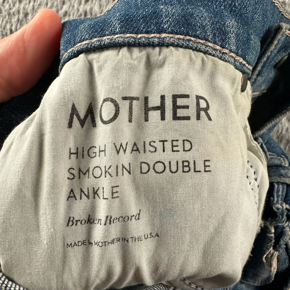 Mother Superior Jeans Womens 26 High Waisted Smokin Double Ankle‎ Blue - Picture 12 of 15